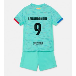 Barcelona Robert Lewandowski #9 Tredje Kläder Barn 2023-24 Kortärmad (+ Korta byxor)